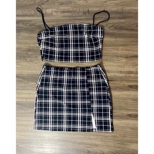Plaid skirt and crop top